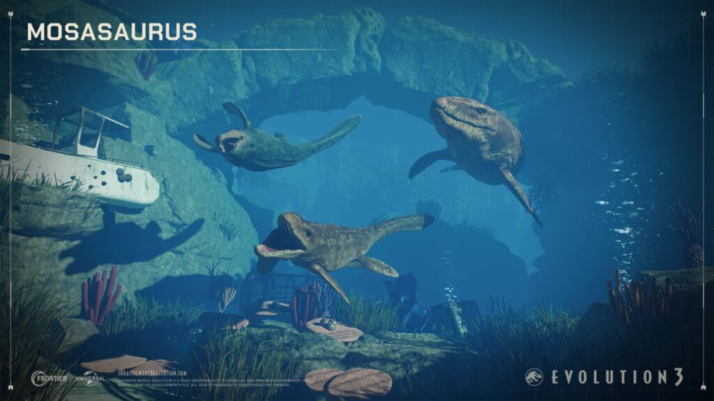 mosasaurus swimming