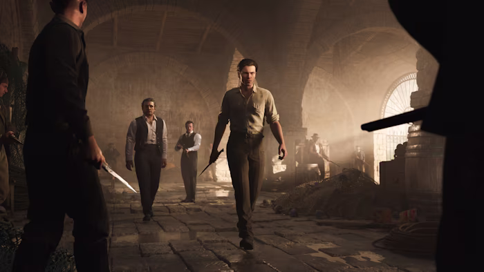 Mafia The Old Country, characters advancing towards camera