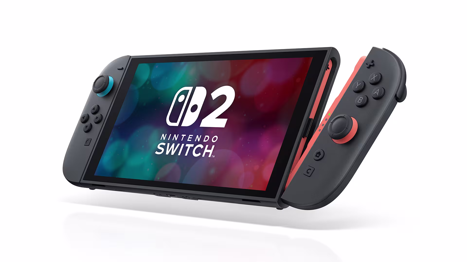 Nintendo Switch 2 docked, mid-game in a living room setting
