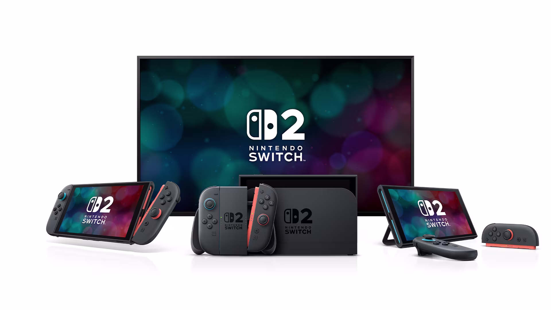 Nintendo Switch 2 console with Joy-Con 2 controllers attached