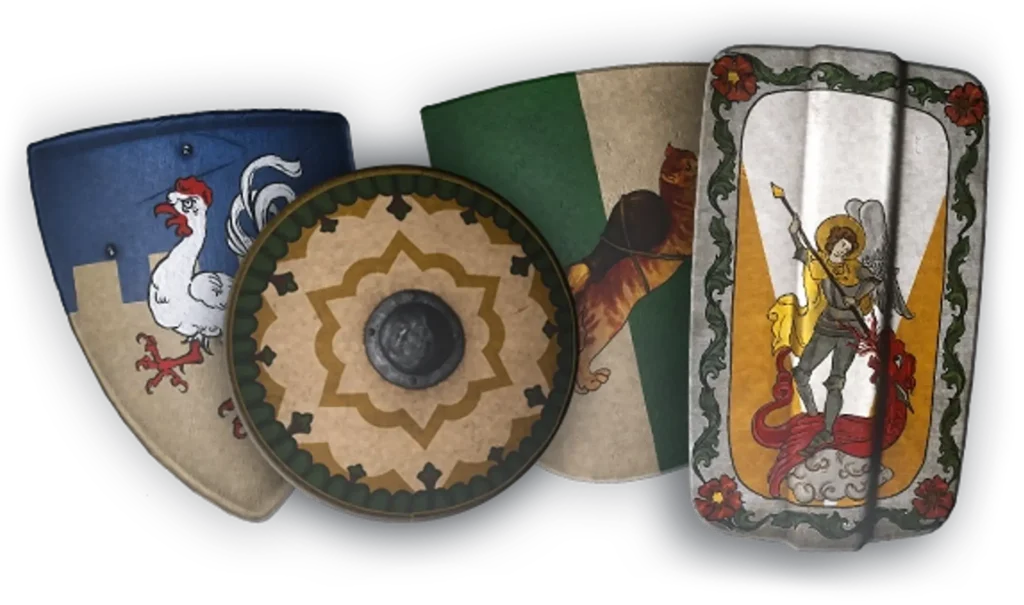 A selection of shields available in Brushes With Death