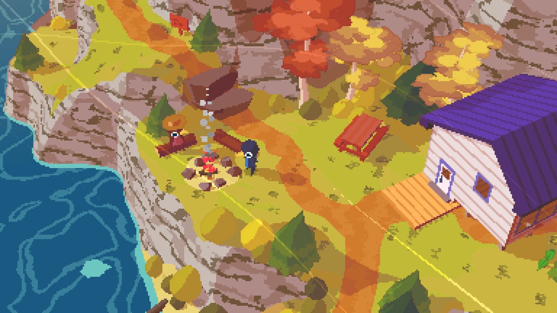 A Short Hike — Claire gliding with Golden Feathers stamina mechanic on Hawk Peak