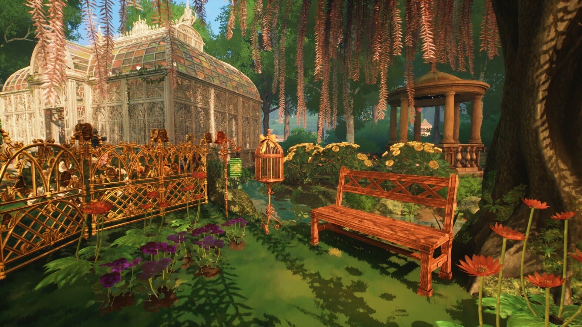 Garden Life A Cozy Simulator — garden in full bloom, pastel UE5 art